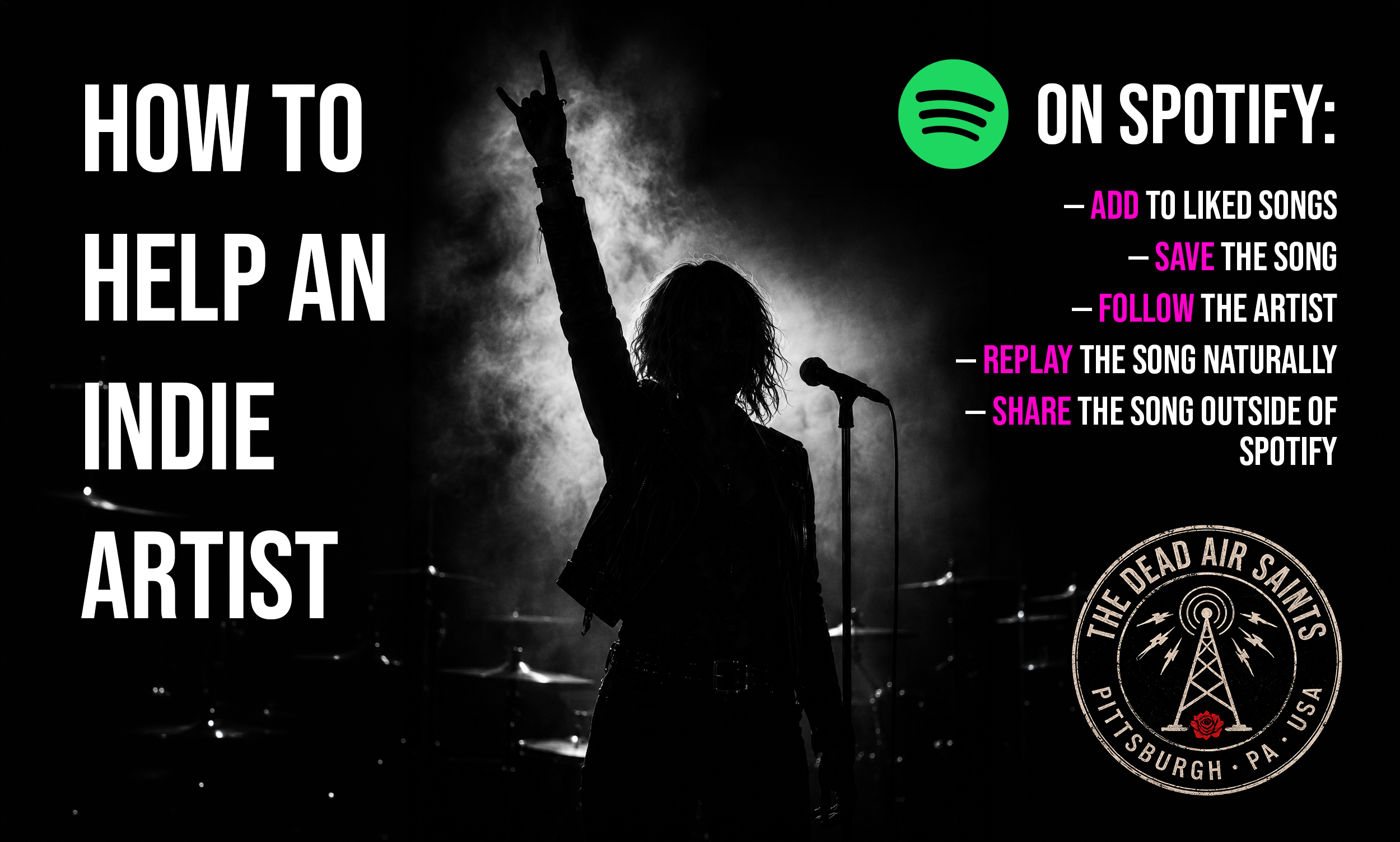 The Dead Air Saints How To Help and Indie Artist