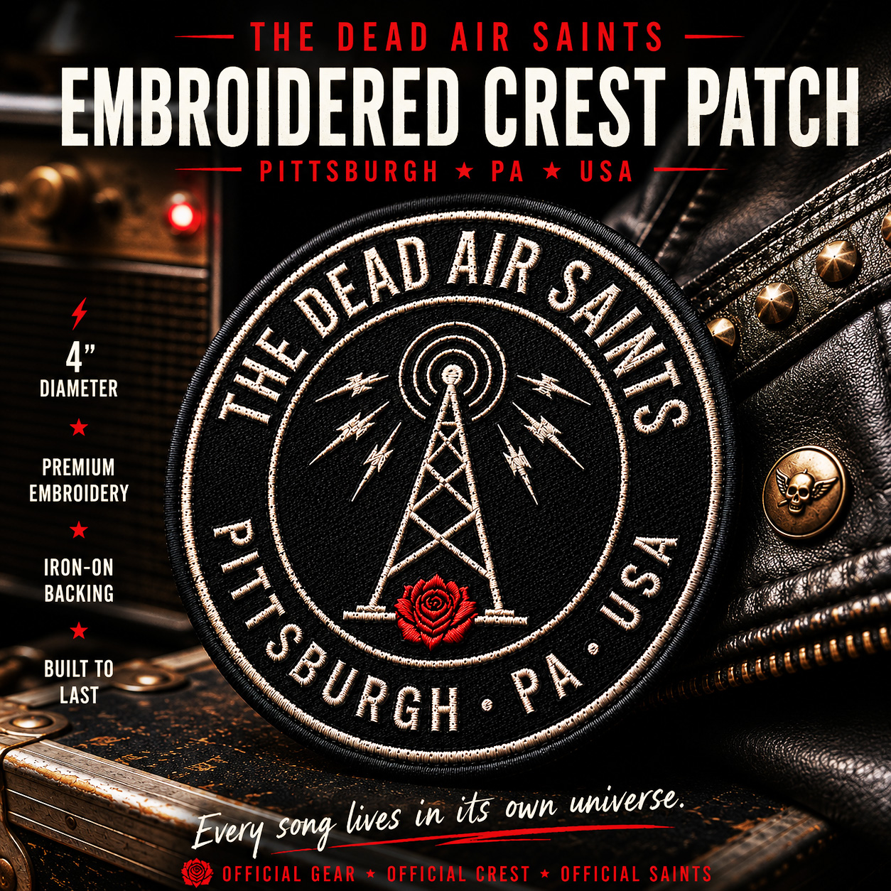 The Dead Air Saints Crest Logo Embroidered Patch